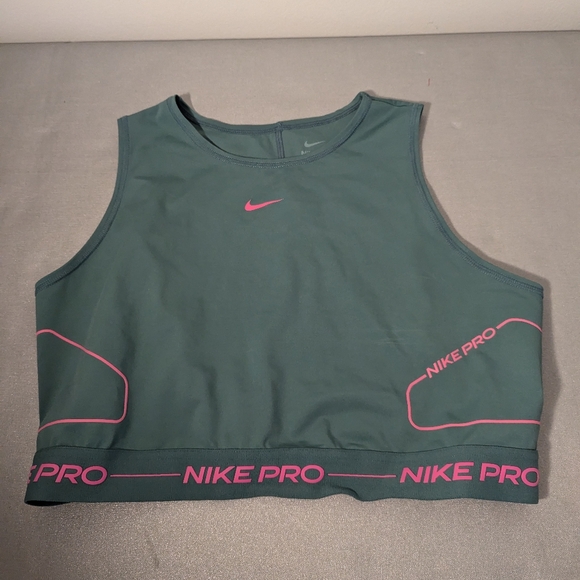 Nike Pro Training Dri-FIT Teal Crop Tank Women's Size Large - Picture 7 of 7